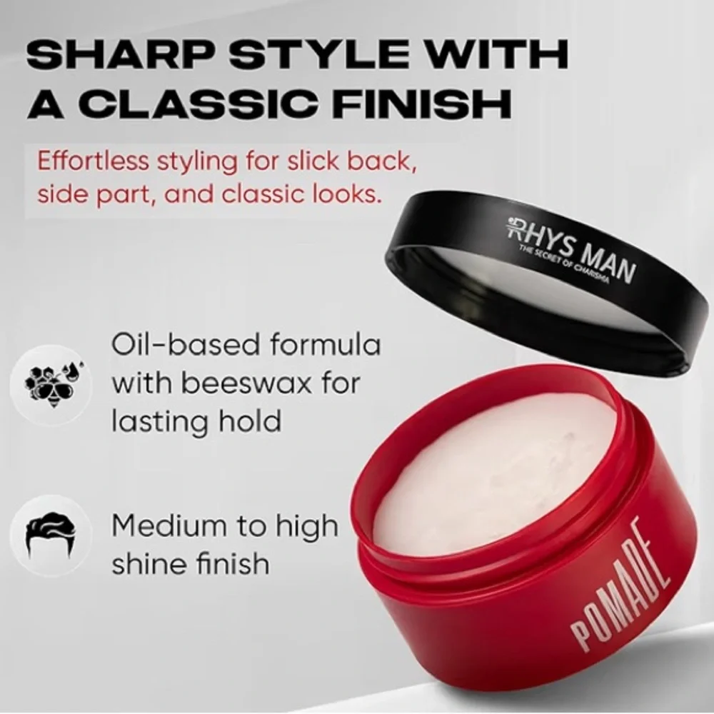 RHYS MAN Pomade 90g – Strong Hold Hair Styling | Brand New